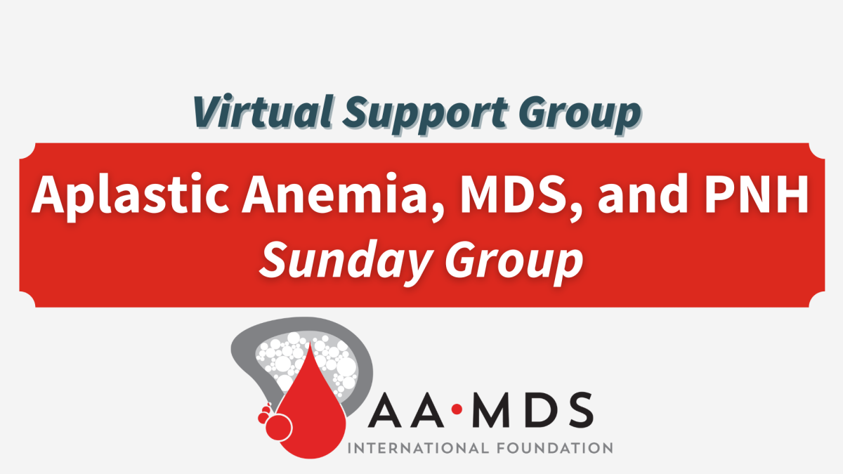 Introductory image: Aplastic Anemia, MDS, PNH Virtual Support Group - Sundays - 2024 July