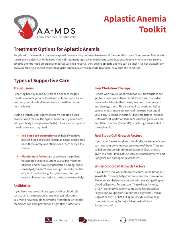 Aplastic Anemia Toolkit - Treatment Options for Aplastic Anemia (Thumbnail)