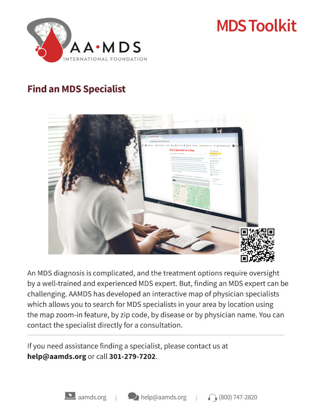 MDS Toolkit - Use the AAMDS Map of Specialists to Find an MDS Expert (Thumbnail)