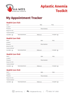 Thumbnail - Aplastic Anemia Toolkit - Appointment Tracker