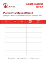 Thumbnail - Aplastic Anemia Toolkit - Platelet Transfusion Record
